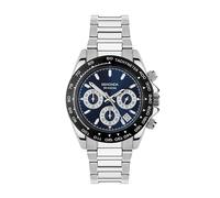 SEKONDA Classic Circuit Herren-Chronograph, 43 mm, analog, Datumsanzeige, silberfarbenes Edelstahlarmband, 30200