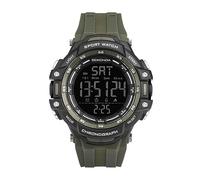 Sekonda Crossfell Digitale Herren-Quarzuhr, 53 mm, schwarzes LCD mit digitaler 100-Jahres-Kalenderanzeige und schwarzem Kunststoffarmband, Khaki, Khaki, Armband
