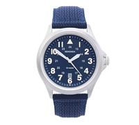 Sekonda Herren-Quarzuhr mit schwarzem Zifferblatt, Analoganzeige und blauem Nylonband