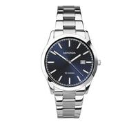 Sekonda Herren Quarzwerk Armbanduhr, 43.00mm GehäusegröÃŸe mit blau analog Zifferblatt und Silber Metall Armband 1943