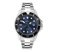 Sekonda Herren-Sport-Quarzuhr, Analog-Anzeige, blaues Zifferblatt und Edelstahl-Armband 1926, Armband