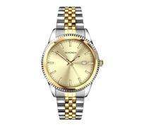 Sekonda King Classic Herren-Quarzuhr mit analoger Datumsanzeige, 40 mm, Edelstahlarmband, Champagner, zweifarbig, Armband