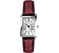 Sekonda Klassische Damen-Armbanduhr mit Quarzuhrwerk und weißem Zifferblatt, analog, burgunderrotes Armband 40343