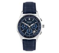 Sekonda Racer Herren-Quarzuhr 42 mm in Blau mit analoger Datumsanzeige und blauem Lederband 30108, Armband