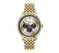 Sekonda Maverick Herren-Quarzuhr mit Analoganzeige, 43 mm, Champagner, goldenes Armband, Pilot