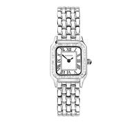 SEKONDA Monica Damen-Quarzuhr, 20 mm, Gehäuse und Armband aus Legierung, mit Lünette und weißem Zifferblatt, Glitzerndes Silber, Classic