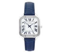 Sekonda Rene Damen-Quarzuhr in Silber mit Analog-Anzeige und blauem Lederarmband, 29 mm