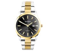 Sekonda Taylor Herren-Quarzuhr mit Analog-Anzeige, 41 mm, Edelstahlarmband, Schwarzes, zweifarbiges Armband, Armband