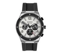 Sekonda Titan Herren 42 mm Quarzuhr in Schwarz mit analoger Tages-/Datumsanzeige und schwarzem Silikonarmband, Schwarz, Schwarz, Armband
