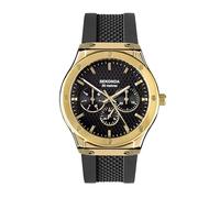 Sekonda Titan Herren 42 mm Quarzuhr in Schwarz mit analoger Tages-/Datumsanzeige und schwarzem Silikonarmband 30233