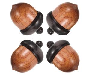 Selbstgemacht Eichelanhänger 4 Stück für Schmuck, Mottoparty, Herbst | Braun, Glatt mit Gutem Glanz, Abnehmbar für Bastelwerkstätten, Halsketten, Jump Rings und Deko
