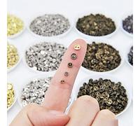 SELCOA 100 Stück 3/4/5/mm Mini-Metallknöpfe für DIY-Puppenkleidung, runde Schnallen, 2 Löcher, handgefertigte Kartenherstellung, Scrapbooking-Knöpfe, Nähen