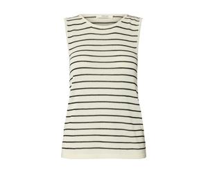 Selected - Ärmelloses Stricktop mit Streifenmuster grau - Gr. - L