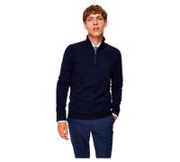 Selected Berg Vollreißverschluss Pullover 2XL Navy Blazer / Detail Melange