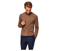 Strickjacke SELECTED HOMME "SLHBERG FULL ZIP CARDIGAN NOOS" Gr. S (44/46), beige Herren Strickjacken (32350446-S)