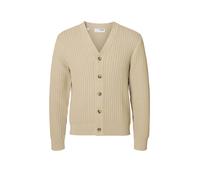 Selected Homme Regular Fit Strickjacke aus reiner Baumwolle Modell 'TOM' in Offwhite, Größe XL