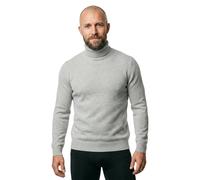 Rollkragenpullover SELECTED HOMME "SLHDANE LS KNIT STRUCTURE ROLL NECK NOOS", Herren, Gr. M, grau (light grau melange), Strick, Obermaterial: 100% Baumwolle, meliert, modisch, regular fit, Langarm Rip