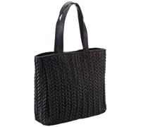 selected femme bags Quilted Bag 16031052, Damen Henkeltaschen, Schwarz (Black), 36x35x10 cm (B x H x T)