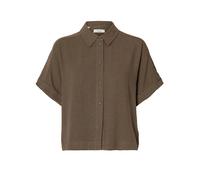 Selected Femme Regular Fit Bluse aus Viskose-Leinen-Mix Modell 'VIVA' in Taupe, Größe 40