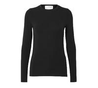 SELECTED FEMME Damen Langarmshirt Slim Fit Rundhals Basic Komfort Stilvoll, Farben:Schwarz, Größe:XL