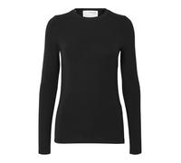 SELECTED FEMME Damen Langarmshirt Slim Fit Rundhals Basic Komfort Stilvoll, Farben:Schwarz, Größe:XS