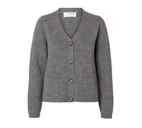 SELECTED FEMME Damen SLFANA LS Knit Cardigan NOOS Strickjacke, Medium Grey Melange, L