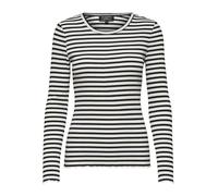 SELECTED FEMME Damen Slfanna Crew Neck Tee Str Noos Longsleeve, Schwarz /Weiß, XL EU