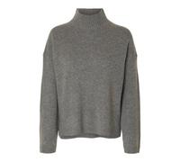 SELECTED FEMME Damen Slfcille Ls Knit High Neck Noos, Medium Grey Melange, L EU