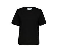 SELECTED FEMME Damen Slfessential Boxy Tee Noos T Shirt, Schwarz, L EU