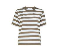 SELECTED FEMME Damen Slfessential Striped Boxy Tee Noos T Shirt, Morel/Stripes:bright White - Wide, XS EU