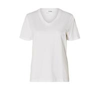 SELECTED FEMME Damen Slfessential V-neck Tee Noos T Shirt, Bright White, XL EU