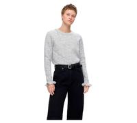 SELECTED FEMME Damen Slflulu Knit Frill Cuff O-Neck Noos Strickpullover, Light Grey Melange, M EU