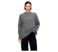 Selected Femme Damen Slfmaline Knit High Neck Noos Strickpullover, Medium Grey Melange, XS EU