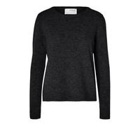 Selected Femme Damen Slfmanila Knit Cashmere O-Neck Noos Strickpullover, Schwarz, L EU