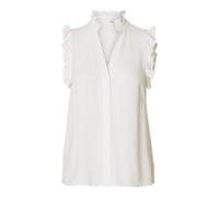 Selected Femme Regular Fit Blusentop mit Leinen-Anteil Modell 'VIVA' in Offwhite, Größe 36