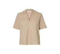 SELECTED FEMME Female Polohemd aus Strick Wollmix | Knitted polo shirt