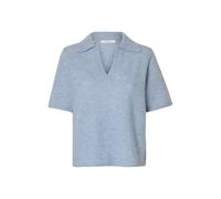 SELECTED FEMME Female Polohemd aus Strick Wollmix | Knitted polo shirt