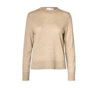 SELECTED WOMEN - SLFTHEA LS KNIT MERINO O-NECK NOOS oatmeal - Gr. - S