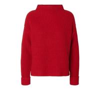 Selected Femme Strickpullover SELMA – Regular Fit, Baumwoll-Mix, Rot Größe M