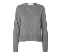 SELECTED WOMEN - SLWTHEA LS KNIT MERINO CARDIGAN NOOS Medium Grey Melange - Gr. - S