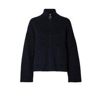 Selected Femme Strickjacke aus Woll-Alpaka-Mix mit Eingrifftaschen in Marineblau, Größe L