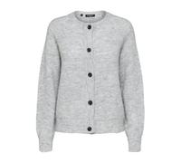 Selected Strickjacke Lulu Short Relaxed Fit Wollmix Grau XXL