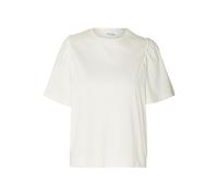 Selected Femme T-Shirt mit Raffungen Modell 'PENELOPE' in Weiss, Größe S