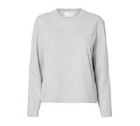 Selected Langarmshirt Essential Boxy Damen Hellgrau Größe S