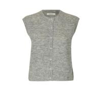 Selected Femme Regular Fit Strickweste aus Woll-Mix Modell 'LULU' in Hellgrau, Größe S