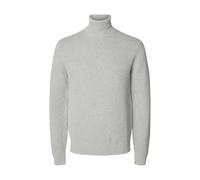 Rollkragenpullover SELECTED HOMME "SLHDANE LS KNIT STRUCTURE ROLL NECK NOOS", Herren, Gr. XL, grau (light grau melange), Strick, Obermaterial: 100% Baumwolle, meliert, modisch, regular fit, Langarm Ri