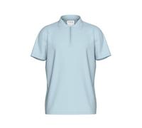 Poloshirt SELECTED HOMME "SLHFAVE ZIP SS POLO NOOS", Herren, Gr. S, blau (winter sky), Jersey, Obermaterial: 50% Baumwolle, 50% Polyester, unifarben, modisch, regular fit, Kurzarm, Shirts (87198527-S)