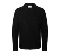 SELECTED HOMME Regular Fit Hemdjacke aus reiner Wolle Modell 'NEALY' in Black, Größe L