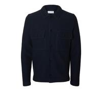 SELECTED HOMME Regular Fit Hemdjacke aus reiner Wolle Modell 'NEALY' in Dunkelblau, Größe L