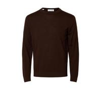 SELECTED HOMME Regular Fit Pullover aus reiner Wolle Modell 'TRAY' in Dunkelbraun, Größe L